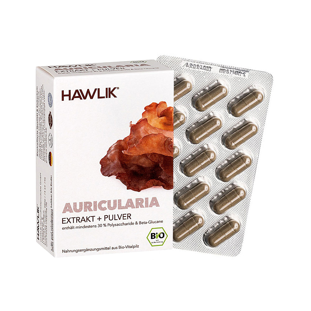 HAWLIK Bio Auricularia Extrakt + Pulver Kapseln