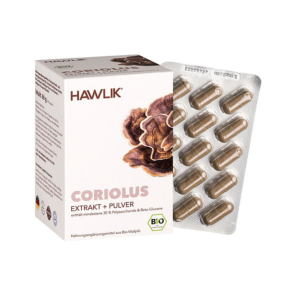 HAWLIK Bio Coriolus Extrakt + Pulver Kapseln