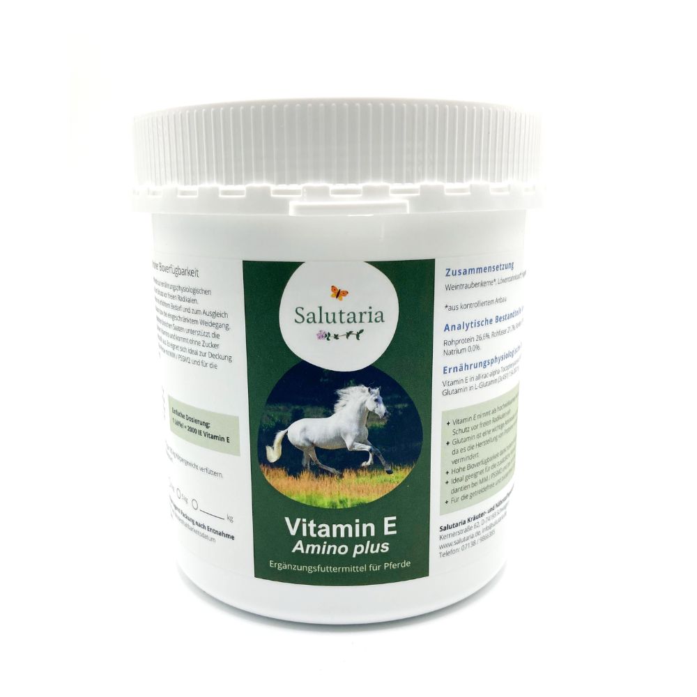 Salutaria Vitamin E mit Aminosäure L-Glutamin Pellets für Pferde - PSSM2, MIM, Muskulatur, Rittigkeit, Antioxidans