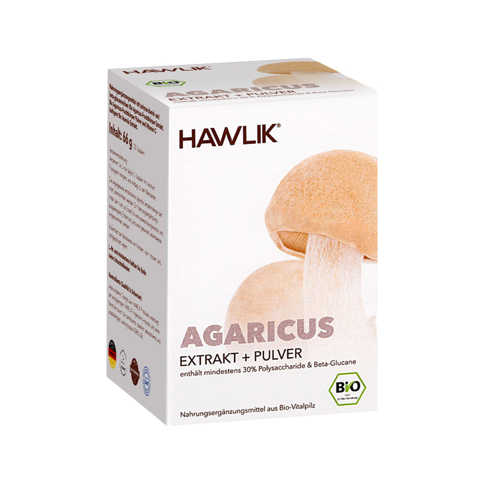 HAWLIK Bio Agaricus Extrakt + Pulver Kapseln