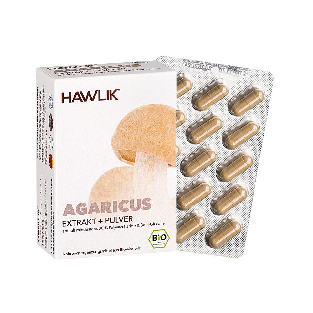 HAWLIK Bio Agaricus Extrakt + Pulver Kapseln