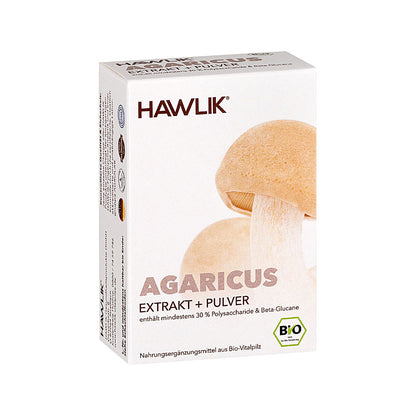 HAWLIK Bio Agaricus Extrakt + Pulver Kapseln