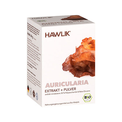 HAWLIK Bio Auricularia Extrakt + Pulver Kapseln