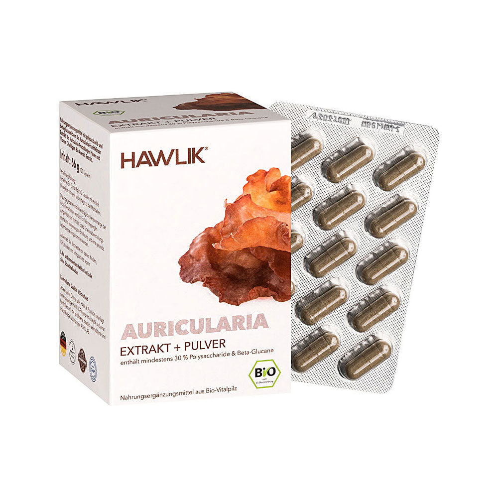 HAWLIK Bio Auricularia Extrakt + Pulver Kapseln