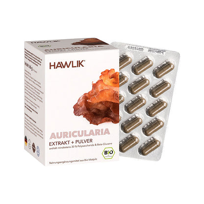 HAWLIK Bio Auricularia Extrakt + Pulver Kapseln