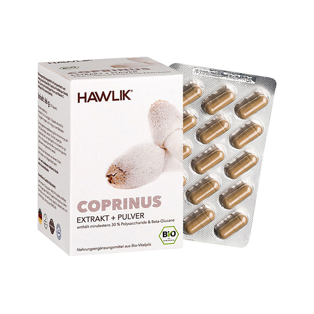 HAWLIK Bio Coprinus Extrakt + Pulver Kapseln