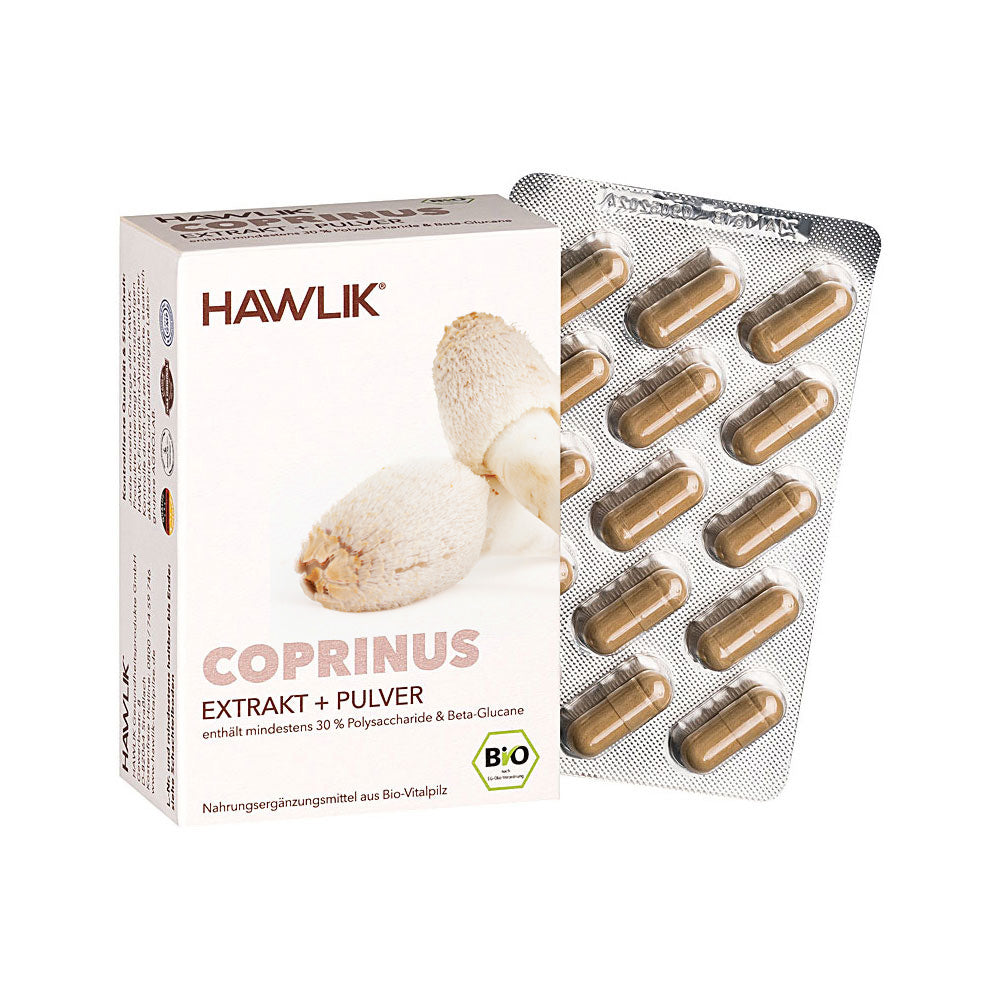 HAWLIK Bio Coprinus Extrakt + Pulver Kapseln