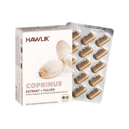 HAWLIK Bio Coprinus Extrakt + Pulver Kapseln